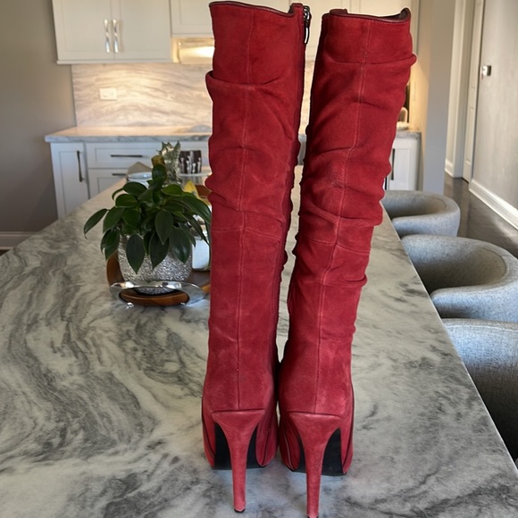 Luichiny ruched suede knee platform boots US 7 - Picture 7 of 12